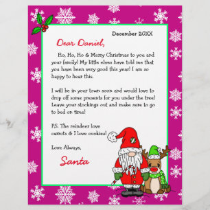 Lettre personnalisée de Père Noël pour enfants