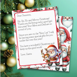 Lettre personnalisée de Père Noël pour enfants