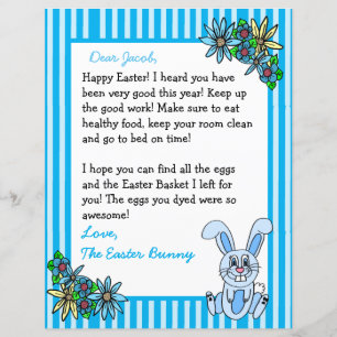 Lettre personnalisée du lapin de Pâques 2 côtés