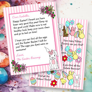 Lettre personnalisée du lapin de Pâques 2 côtés