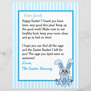 Lettre personnalisée du lapin de Pâques 2 côtés