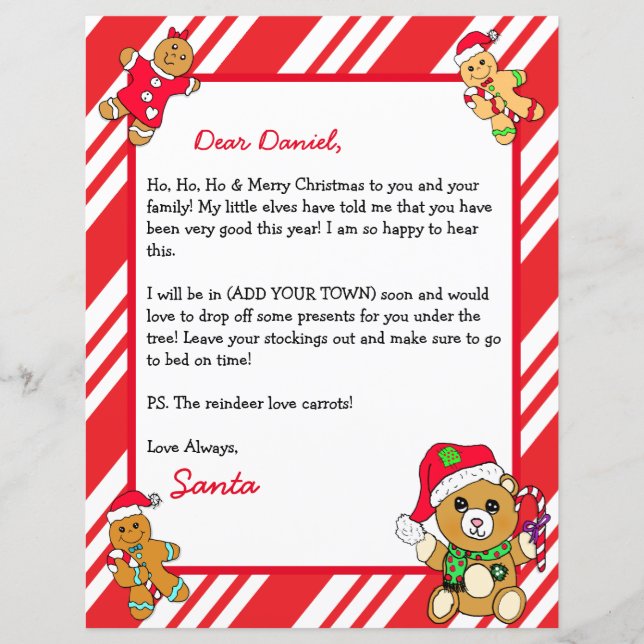 Lettre personnalisée du Père Noël (Devant)