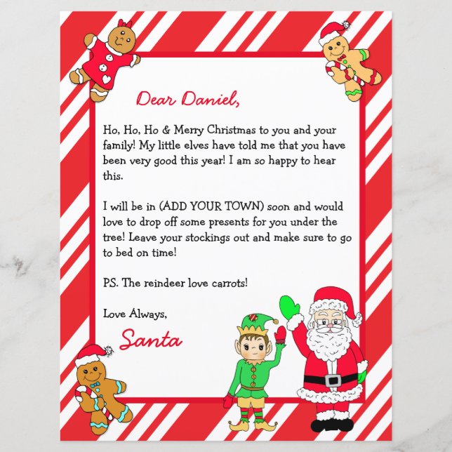 Lettre personnalisée du Père Noël (Devant)