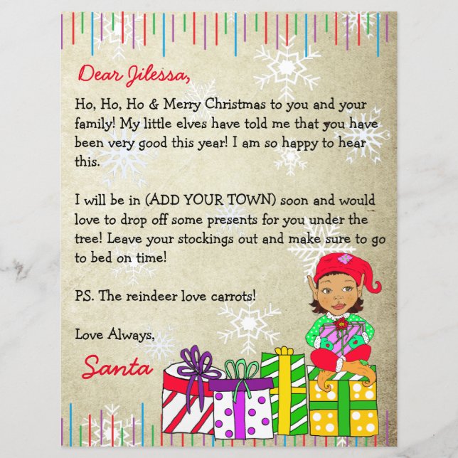 Lettre personnalisée du Père Noël (Devant)