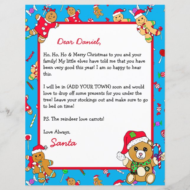 Lettre personnalisée du Père Noël (Devant)
