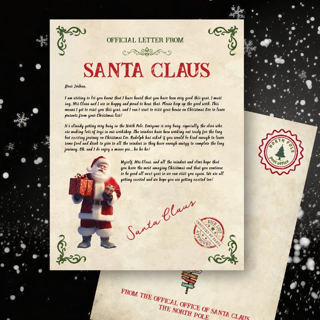 Lettre personnalisée du Père Noël (Official Letter From santa Claus)