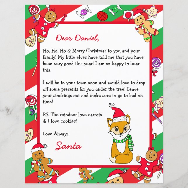 Lettre personnalisée du Père Noël (Devant)