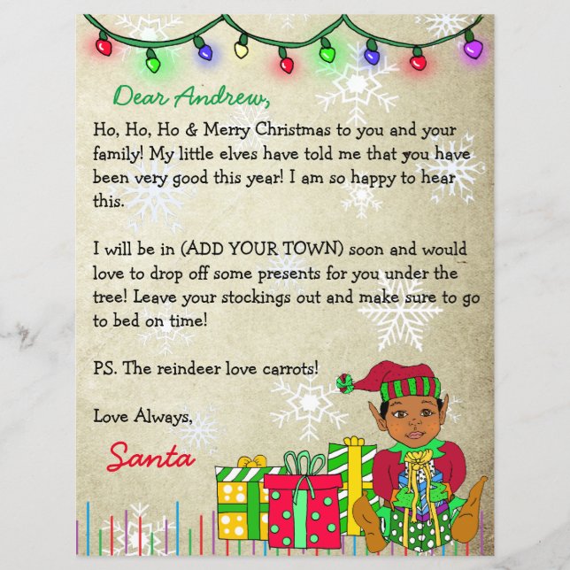 Lettre personnalisée du Père Noël (Devant)