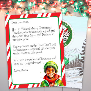 Lettre personnalisée du Père Noël pour enfants