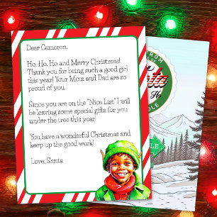 Lettre personnalisée du Père Noël pour enfants