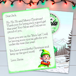 Lettre personnalisée du Père Noël pour garçons