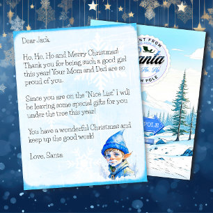 Lettre personnalisée du Père Noël pour garçons