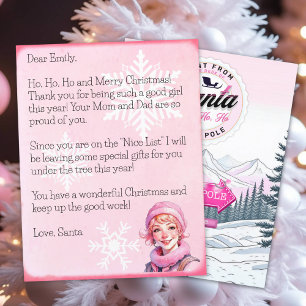 Lettre personnalisée du Père Noël pour les filles