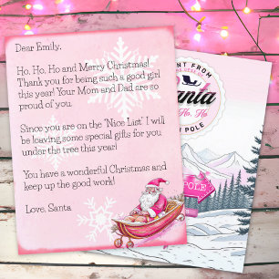 Lettre personnalisée du Père Noël pour les filles