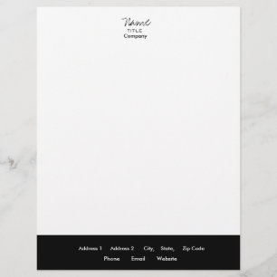 Lettre Personnalisée En-tête de lettres noir et blanc, tendance minimal
