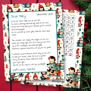 Lettre personnalisée mignonne de Père Noël Reche