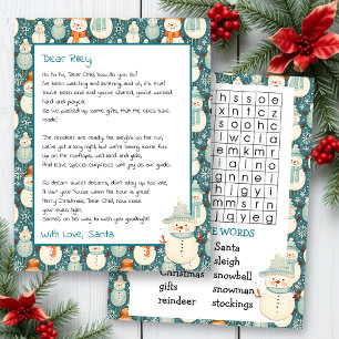 Lettre personnalisée mignonne de Père Noël Reche