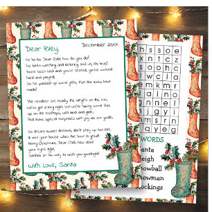 Lettre personnalisée mignonne de Père Noël   Reche