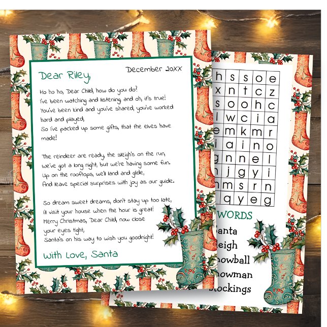 Lettre personnalisée mignonne de Père Noël | Reche (Créateur téléchargé)