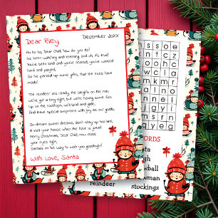 Lettre personnalisée mignonne de Père Noël Reche