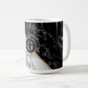 Lettre personnalisée Monogramme Marbre Café Mug