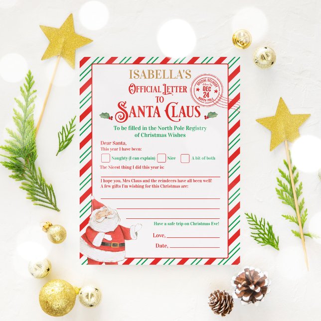 Lettre personnalisée officielle du Pôle Nord au Pè (Créateur téléchargé)