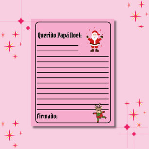 LETTRE Pink CARTA PARA Papá Noel Pink TO Père Noël