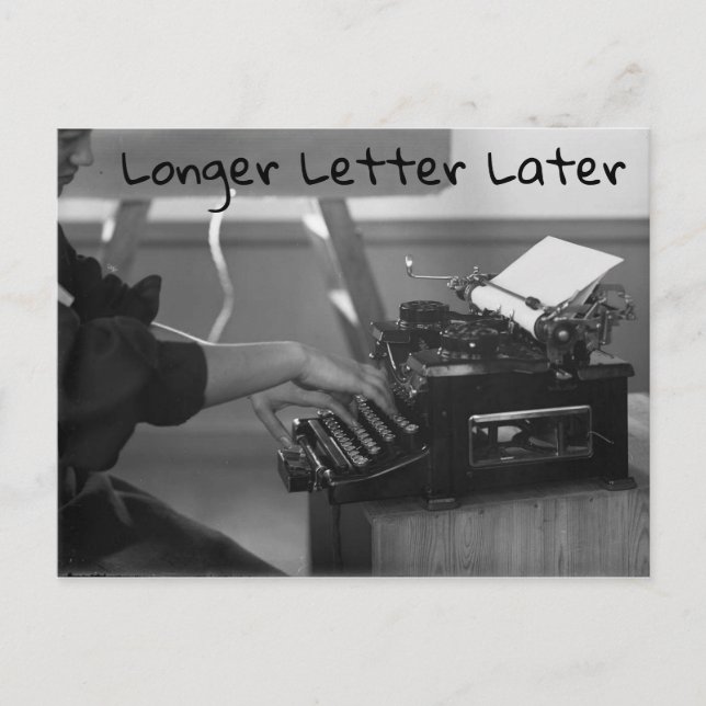Lettre plus longue Plus tard Carte postale Vintage (Devant)