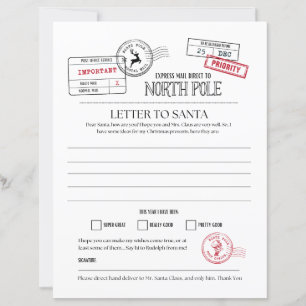 LETTRE Pôle Nord À Père Noël