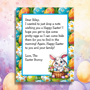 Lettre pour enfants personnalisée de Bunny Pâques