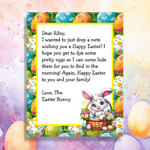 Lettre pour enfants personnalisée de Bunny Pâques