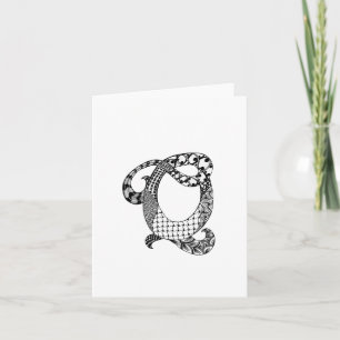 Lettre Q Monogramme en noir et blanc