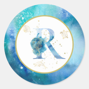 *~* LETTRE R - Autocollant d'enveloppe de plage na