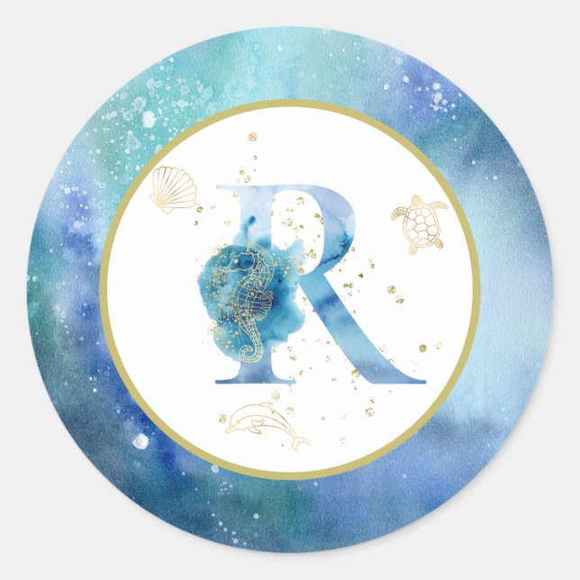 *~* LETTRE R - Autocollant d'enveloppe de plage na (Devant)