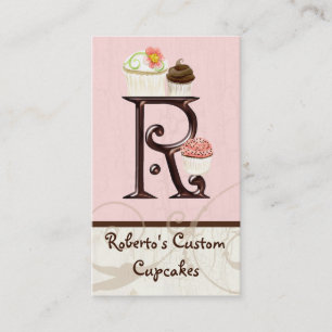 Lettre R Monogram Dessert Boulangerie Cartes de vi
