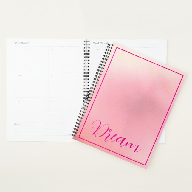 Lettre rose brillante "Dream" rose rayonnant (Devant avec enveloppe)