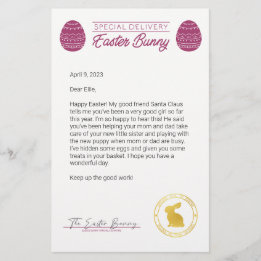 Lettre Rose Du Lapin De Pâques