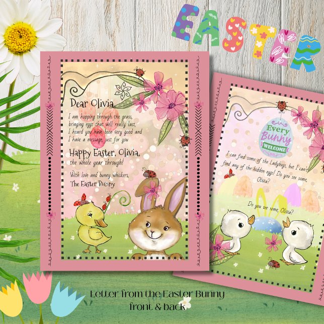 Lettre Rose Magique du Lapin de Pâques (Magical Pink Letter from the Easter Bunny )