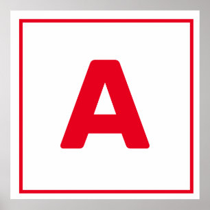 Lettre rouge A Poster