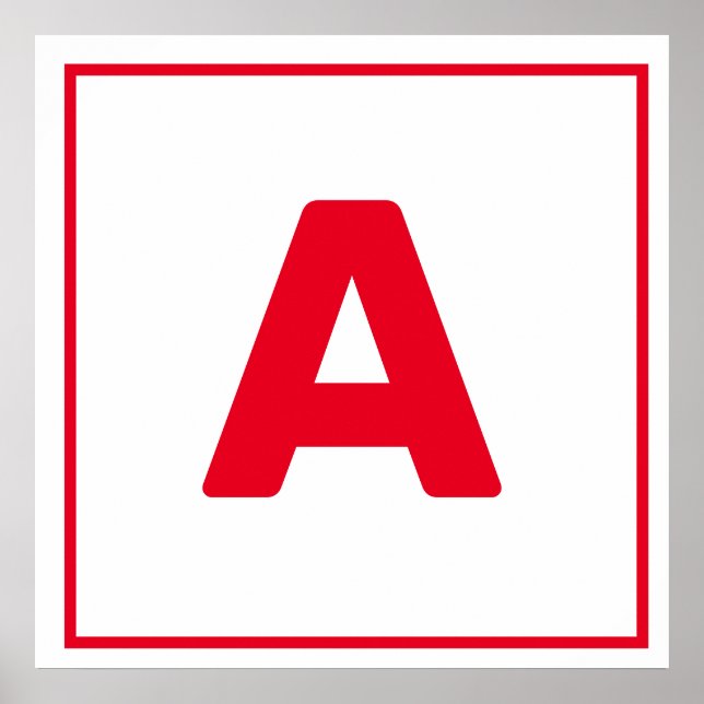 Lettre rouge A Poster (Devant)
