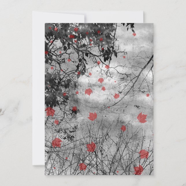 Lettre rouge Day Goth Faire-part de mariage (Devant)