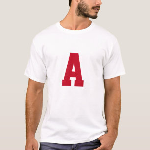 Lettre rouge en gras, T-shirt Mens