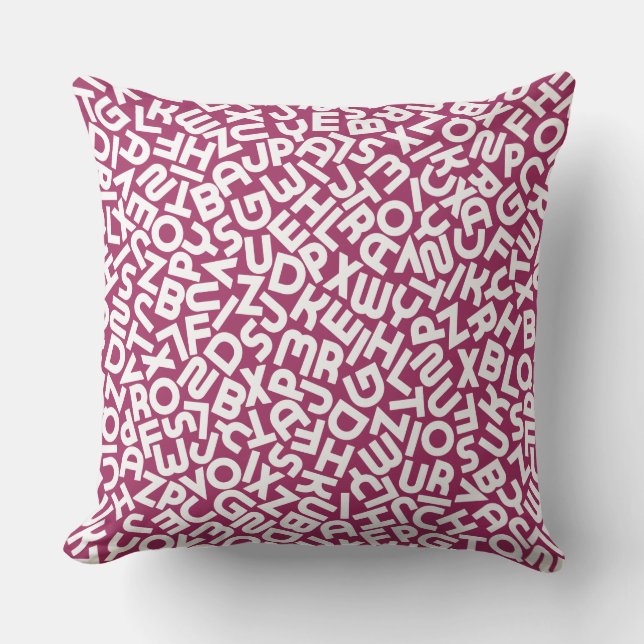 Lettre rouge magenta Coussin animalThon (Recto)