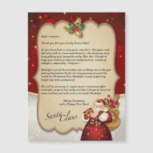 Lettre rouge vintage de Noël de Père Noël...