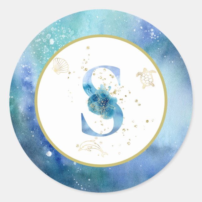 *~* LETTRE S - Autocollant d'enveloppe de plage na (Devant)