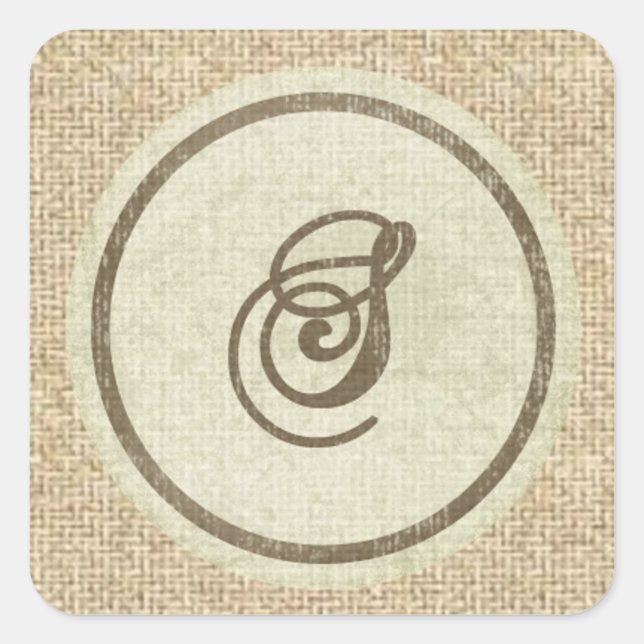 Lettre S burlap autocollants de conception rustiqu (Devant)