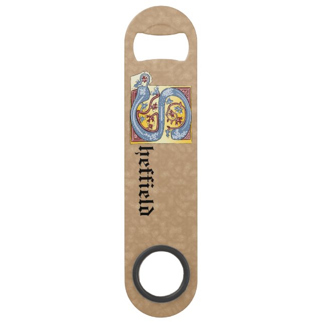 LETTRE S ÉCLAIRÉE BLEUE ET ROUGE rectangulaire (Devant)