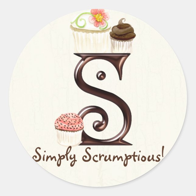 Lettre S Monogram Cupcake Logo Autocollants d'affa (Devant)