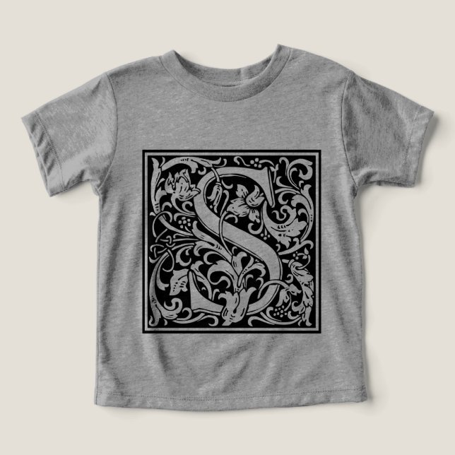 Lettre S Monogramme médiéval Art Nouveau (Design Recto)
