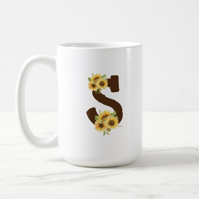 Lettre S personnalisation design tasse de café (Gauche)